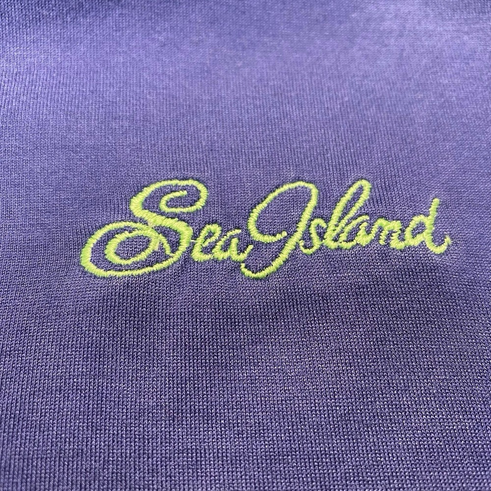 Sea Island Peter Millar Polo XL Mens Cotton Golf Solid Blue Purple - Picture 9 of 11